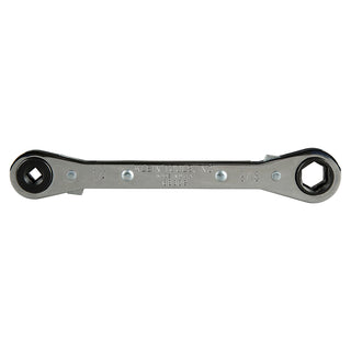 Klein Tools 68309 3/16'' and 1/4'' Sq. & 1/2'' and 9/16'' Hex Ratcheting Refrigeration Wrench