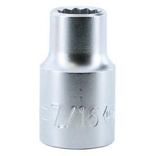 Wiha Tools 33810 12 Point, 1/2 Inch Drive Standard Socket, 7/16 Inch