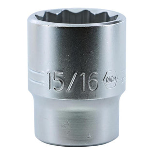 Wiha Tools 33818 12 Point, 1/2 Inch Drive Standard Socket, 15/16 Inch