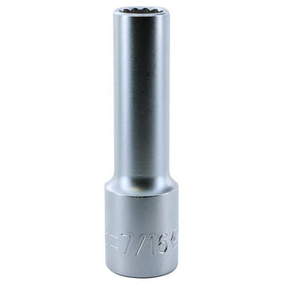 Wiha Tools 33852 1/2 Inch Drive Deep Socket, 12 Point, 7/16 Inch