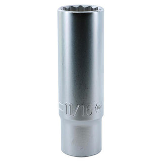 Wiha Tools 33856 1/2 Inch Drive Deep Socket, 12 Point, 11/16 Inch