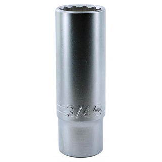 Wiha Tools 33857 1/2 Inch Drive Deep Socket, 12 Point, 3/4 Inch