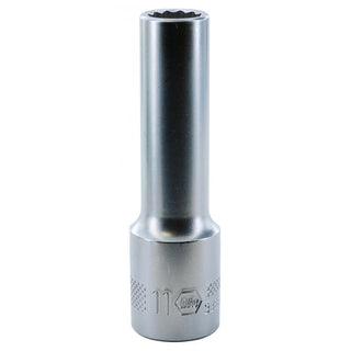 Wiha Tools 33867 1/2 Inch Drive Deep Socket, 12 Point, 11 mm