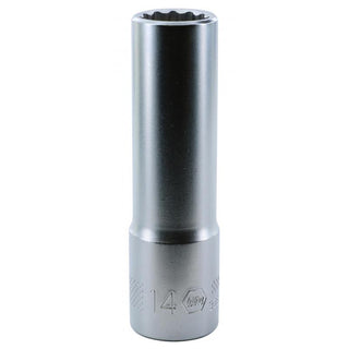 Wiha Tools 33870 1/2 Inch Drive Deep Socket, 12 Point, 14 mm