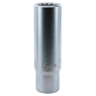 Wiha Tools 33872 1/2 Inch Drive Deep Socket, 12 Point, 16 mm