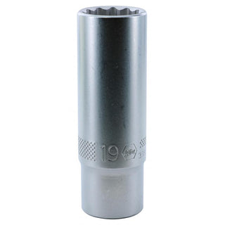 Wiha Tools 33875 1/2 Inch Drive Deep Socket, 12 Point, 19 mm