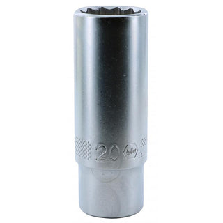 Wiha Tools 33876 1/2 Inch Drive Deep Socket, 12 Point, 20 mm