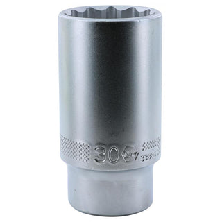 Wiha Tools 33886 1/2 Inch Drive Deep Socket, 12 Point, 30 mm