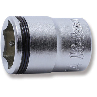 Ko-Ken 3450M-14 3/8 Sq. Dr. Socket 14mm Nut Grip Length 27mm