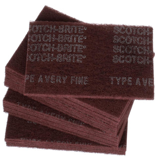 Scotch-Brite Hand Pad 7447, HP-HP, A/O Very Fine, Maroon, 6 in x 9 in, 20/Inner