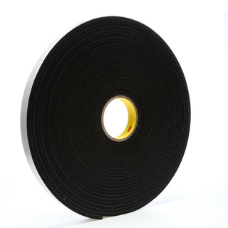 3M Vinyl Foam Tape 4504, Black, 1 in x 18 yd, 250 mil