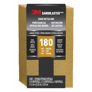 3M SandBlaster EDGE DETAILING Sanding Sponge, 9564 ,180 grit