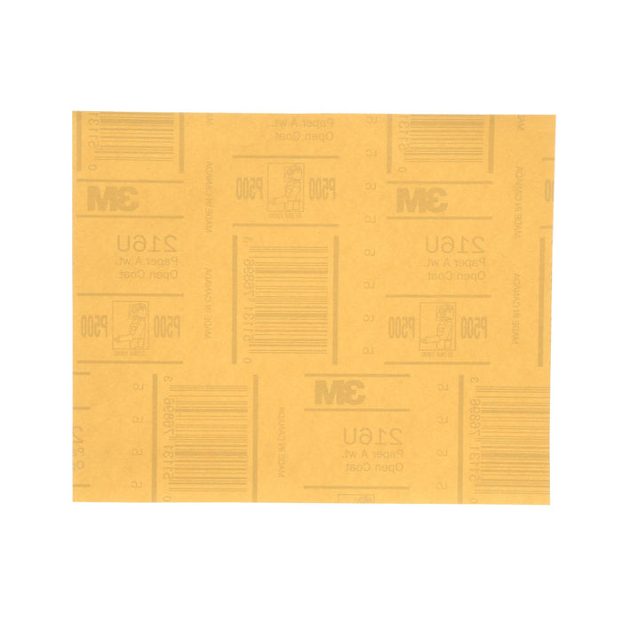 3M Gold Abrasive Sheet, 02538, P500 grade, 9 in x 11 in, 50 sheets per
pack