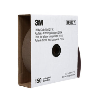 3M Utility Cloth Roll 211K, 150 J-weight, 2 in x 50 yd, Full-flex