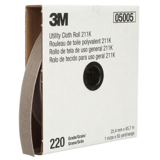 3M Utility Cloth Roll 211K, 220 J-weight, 1-1/2 in x 50 yd