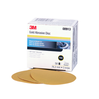 3M Hookit Gold Disc 00913, 3 in, P400, 50 Discs/Carton