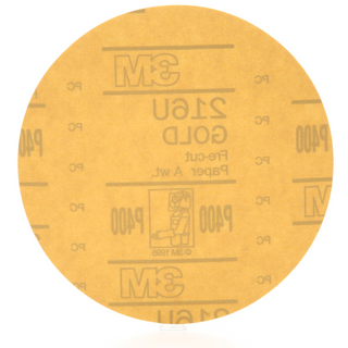 3M Hookit Gold Disc 216U 00973, 6 in, P400, 100 Discs/Carton