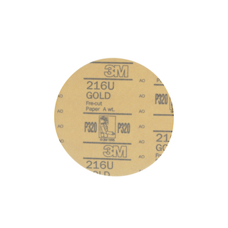 3M Hookit Gold Disc 216U 00975, 6 in, P320, 100 Discs/Carton