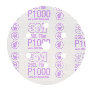 3M Hookit Finishing Film Abrasive Disc 260L, 01069, 6 in, Dust Free,
P1000