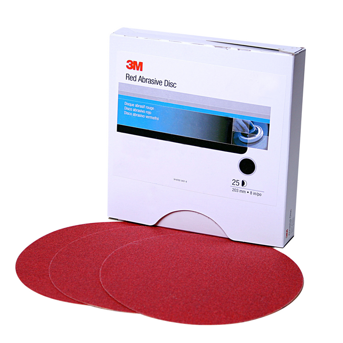 3M Red Abrasive Stikit Disc, 01100, 8 in, P80, 25 discs per carton
