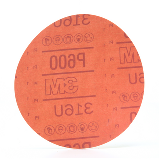 3M Hookit Red Abrasive Disc, 01189, 6 in, P600, 50 discs per carton