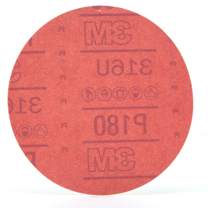 3M Hookit Red Abrasive Disc, 01222, 6 in, P180, 50 discs per carton