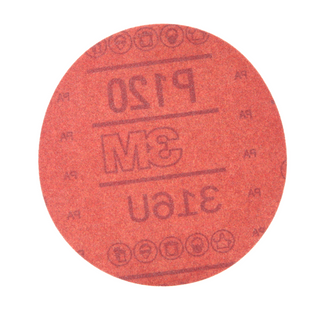 3M Hookit Red Abrasive Disc, 01300, 5 in, P120, 50 discs per carton