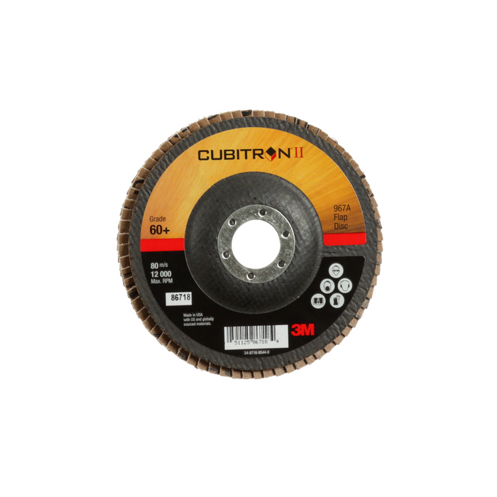 3M Cubitron II Flap Disc 967A, 60+, T27, 5 in x 7/8 in