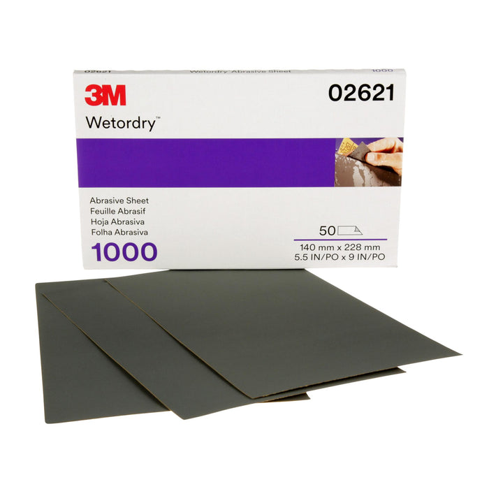 3M Wetordry Abrasive Sheet 434Q, 02621, 1000, 5 1/2 in x 9 in