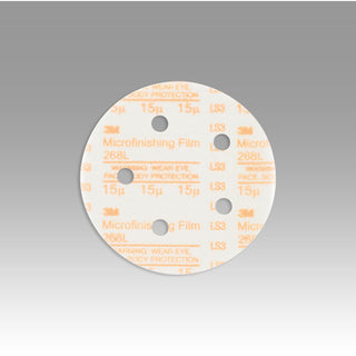 3M Hookit Microfinishing Film Disc 268L, 15 Mic 3MIL, Type D, 5 in x
NH, D/F 5HL