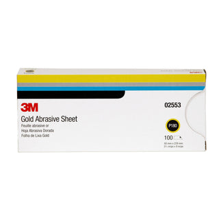 3M Gold Abrasive Sheet, 02553, P180 grade, 3 2/3 in x 9 in