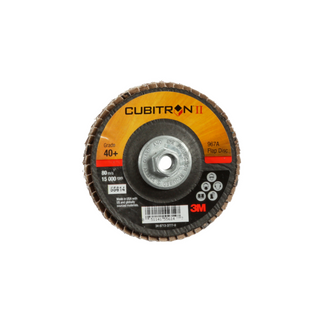 3M Cubitron II Flap Disc 967A, 40+, T29 Quick Change, 4 in x 3/8"-24