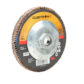 3M Cubitron II Flap Disc 967A, 60+, T27 Quick Change, 4-1/2 in x
5/8"-11, Giant