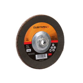 3M Cubitron II Flap Disc 967A, 40+, T29 Quick Change, 7 in x 5/8"-11,
Giant