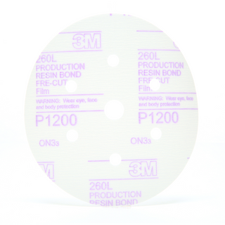 3M Hookit Red Finishing Film Abrasive Disc 260L, 01134, 6 in, Dust
Free, P1200