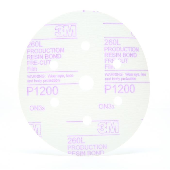 3M Hookit Red Finishing Film Abrasive Disc 260L, 01134, 6 in, Dust
Free, P1200