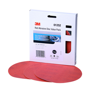 3M Red Abrasive Stikit Disc Value Pack, 01252, 6 in, P320 grade