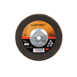 3M Cubitron II Flap Disc 967A, 60+, T29 Quick Change, 7 in x 5/8"-11,
Giant