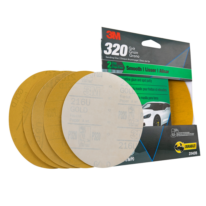 3M Sanding Discs with Stikit Attachment, 31435, 6 in, 320 Grit, 5
discs per pack
