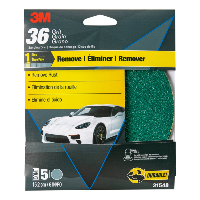 3M Green Corps Sanding Disc with Stikit Attachment, 31548, 6 in, 36
Grit