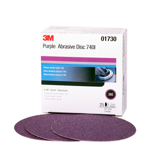 3M Imperial Hookit Disc 740I, 01730, 5 in, 36E, 25 discs per box