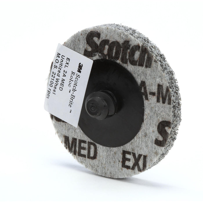 Scotch-Brite Roloc EXL Unitized Wheel, XL-UR, 2A Medium, TR, 2-1/4 in