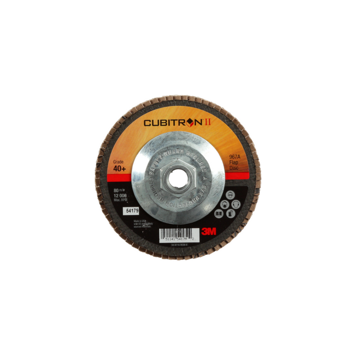 3M Cubitron II Flap Disc 967A, 40+, T27, 5 in x 5/8"-11