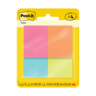 Post-it® Notes 653-4AF, 1 3/8 in x 1 7/8 in (34.9 mm x 47.6 mm)