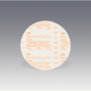 3M Microfinishing PSA Film Disc 268L, 15 Mic 3MIL, Type D, 8 in x NH,
Die 800L