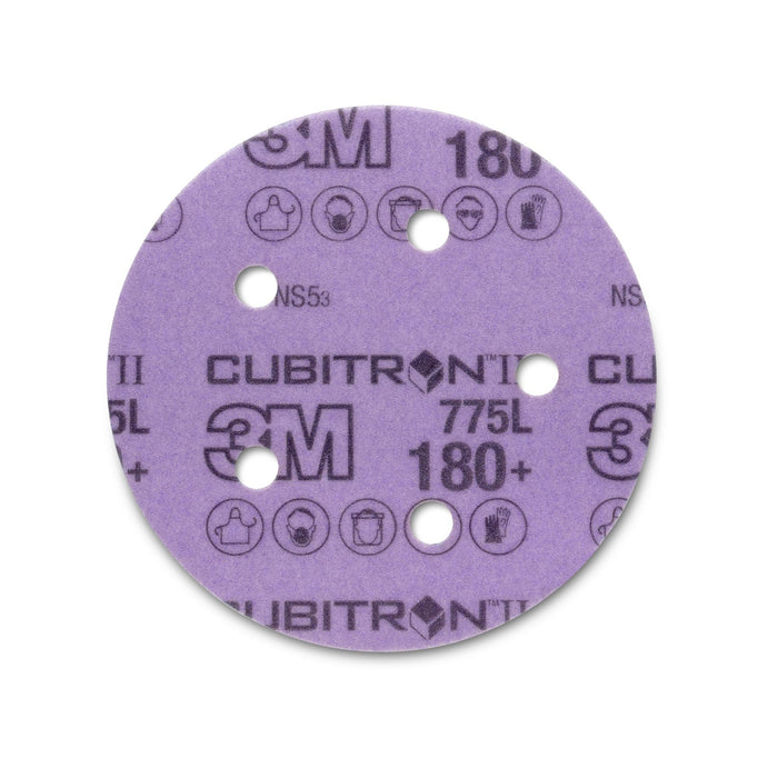 3M Cubitron II Stikit Film Disc 775L, 180+, 5 in x NH, D/F 5HL,
Linered w/Tab