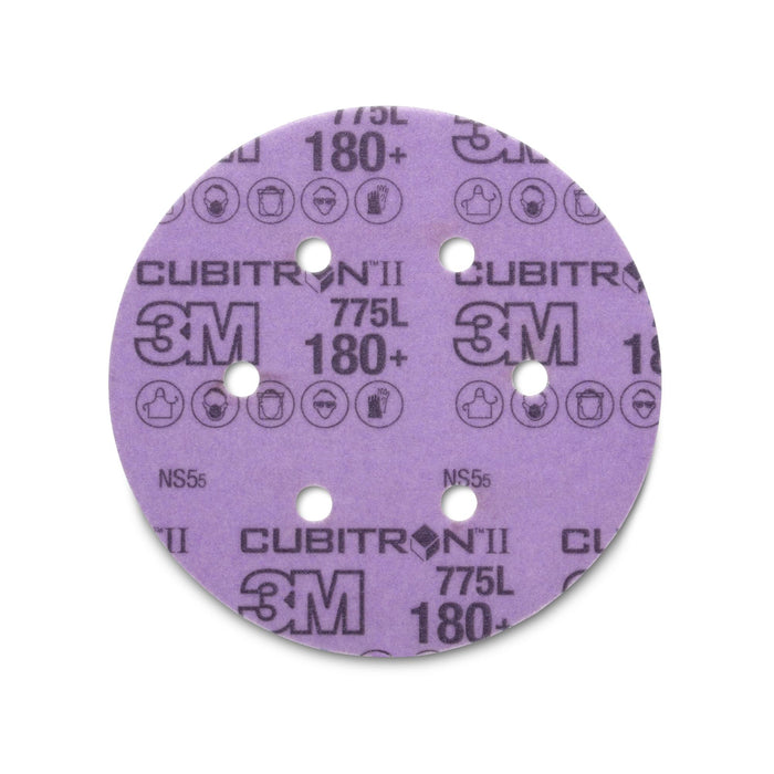 3M Cubitron II Stikit Film Disc 775L, 180+, 6 in x NH, D/F 6HL,
Linered w/Tab