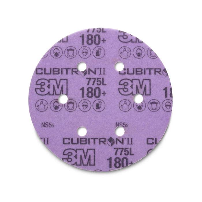 3M Cubitron II Stikit Film Disc 775L, 220+, 6 in x NH, D/F 6HL,
Linered w/Tab
