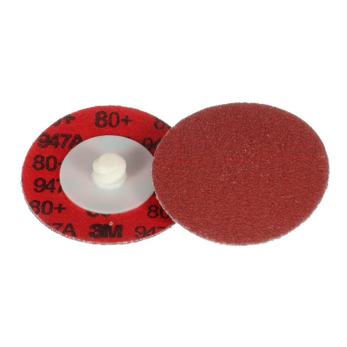 3M Cubitron II Roloc Durable Edge Disc 947A, 80+, X-weight, TR,
Maroon, 2 in