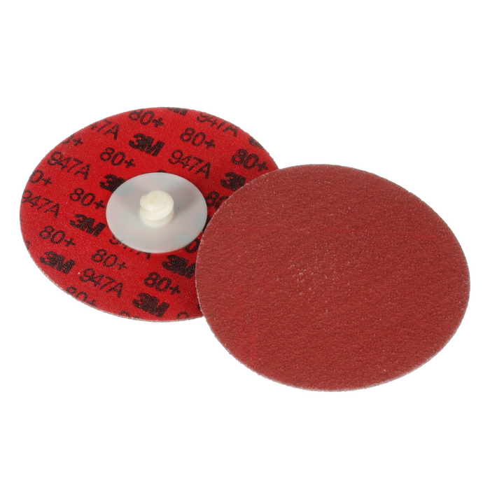 3M Cubitron II Roloc Durable Edge Disc 947A, 80+, X-weight, TR,
Maroon, 4 in